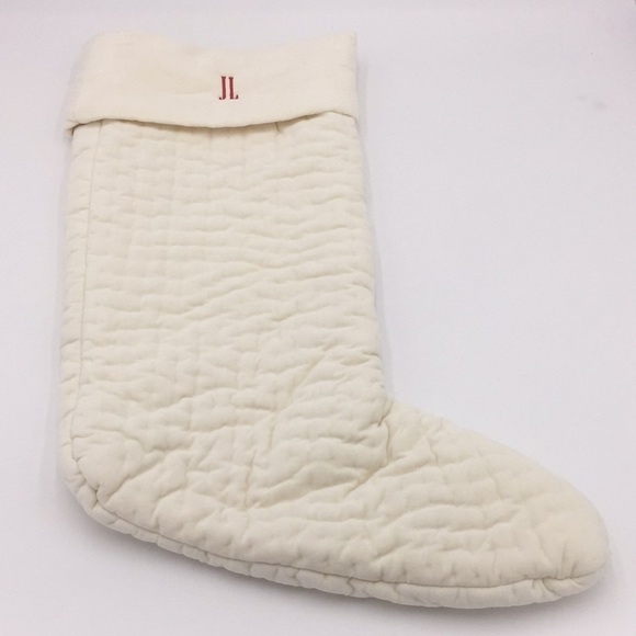 Pottery Barn Quilted Velvet Christmas Stocking JL - Picture 1 of 12